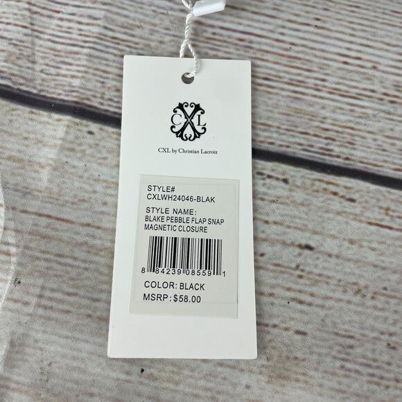 CXL Christian Lacroix Blake Pebble Clutch Crossbody Wallet Black - Picture 9 of 9